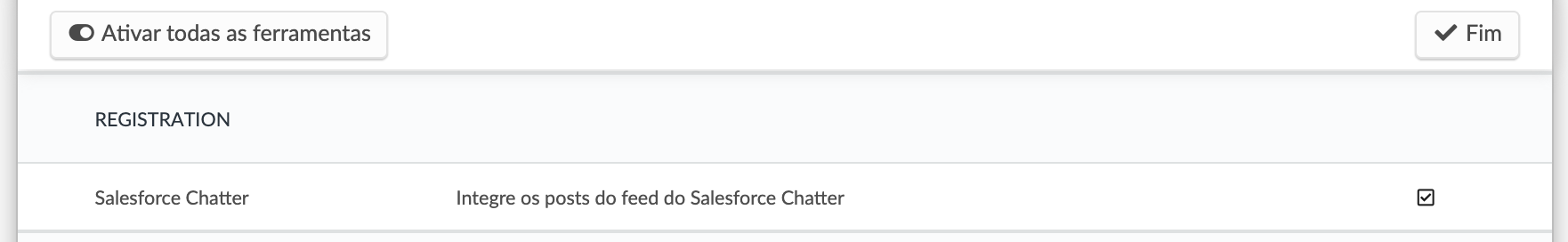 Ativando ferramenta Salesforce Chatter