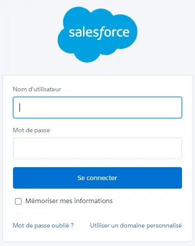 redirigé vers Salesforce.