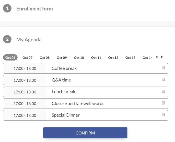 Enroll to activity via registration form