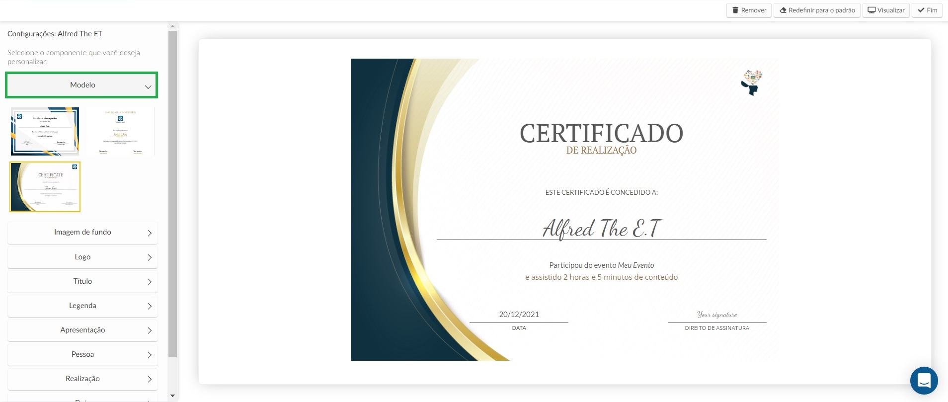 Setting up the certificate template