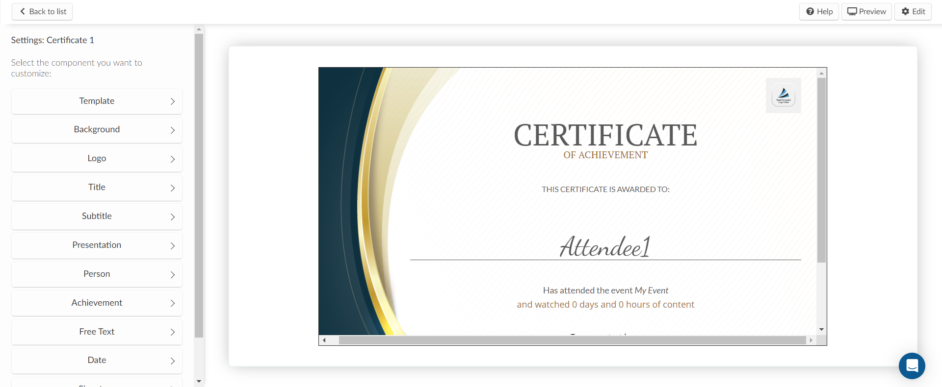 Customizing the certificates