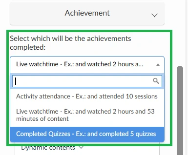 Select achievement