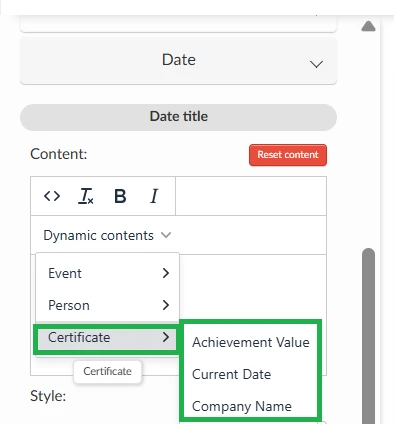 certificate related information