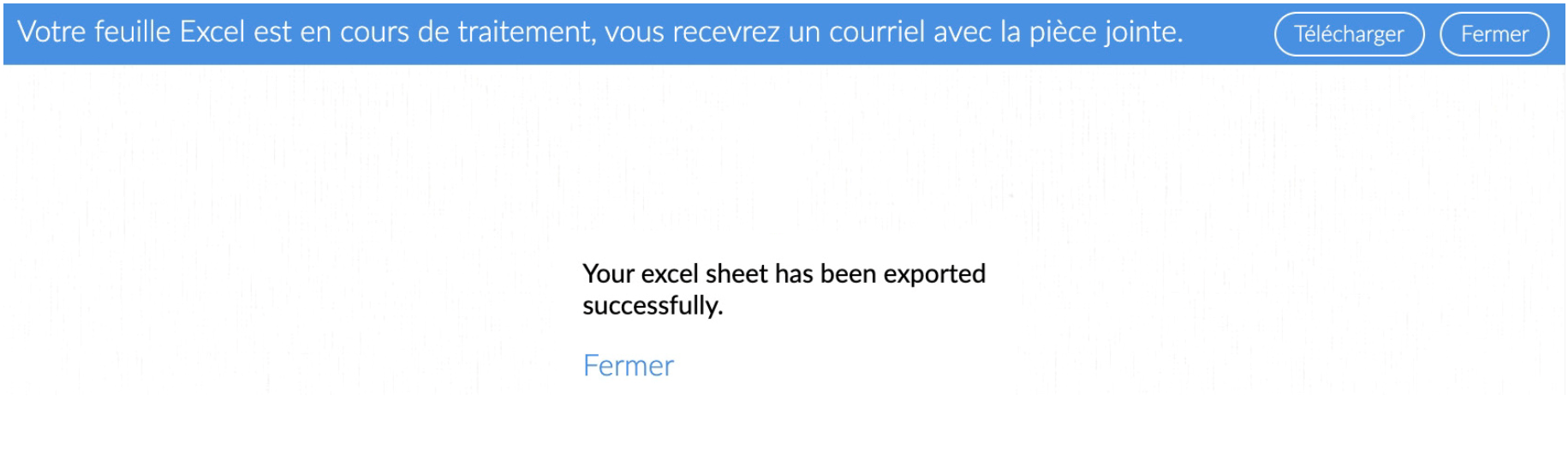 découvre si votre feuille de calcul a été téléchargée avec succès