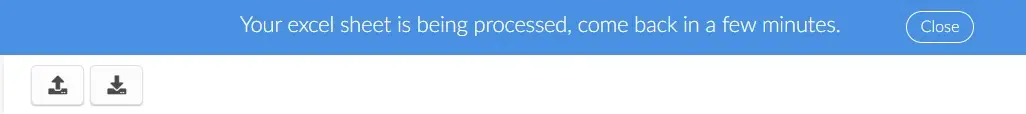  Excel sheet is being processed