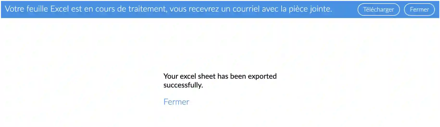 découvre si votre feuille de calcul a été téléchargée avec succès 