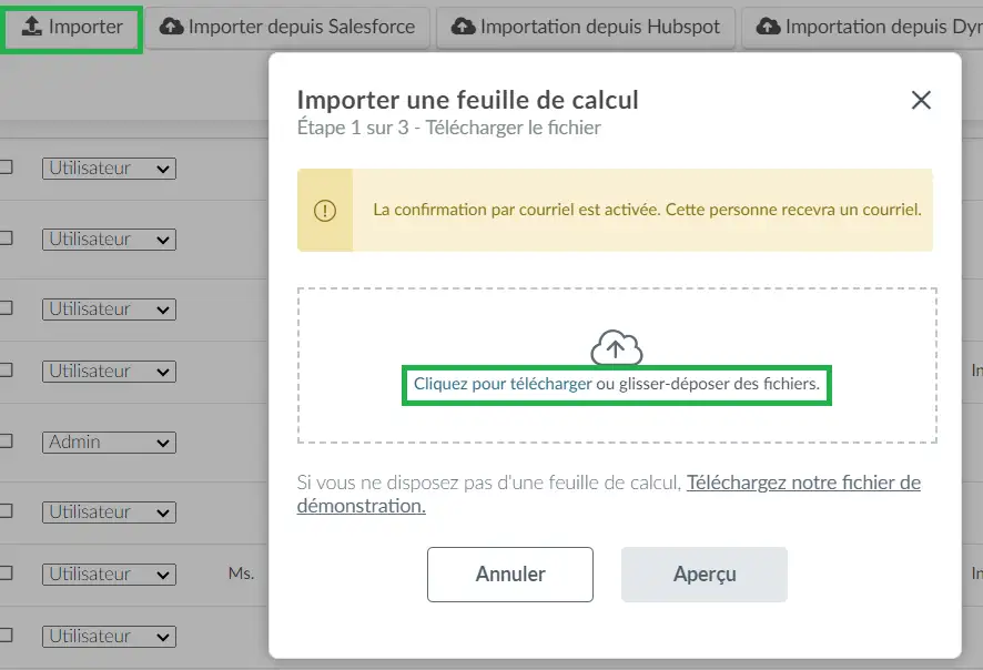 Bouton d'analyse