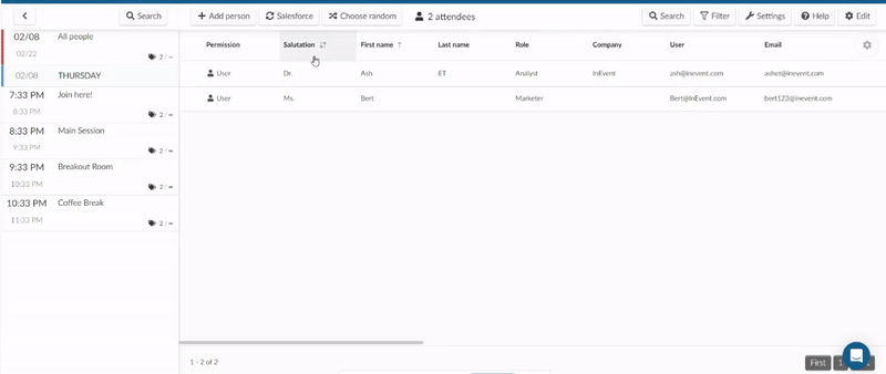 A gif showing how when editing the info on the spreadsheet and re-uploading it, the data on the platform changes automatically