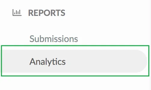 Analytics button that shows all statistics