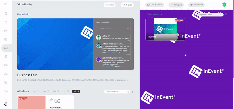 adicionar fundo no virtual lobby