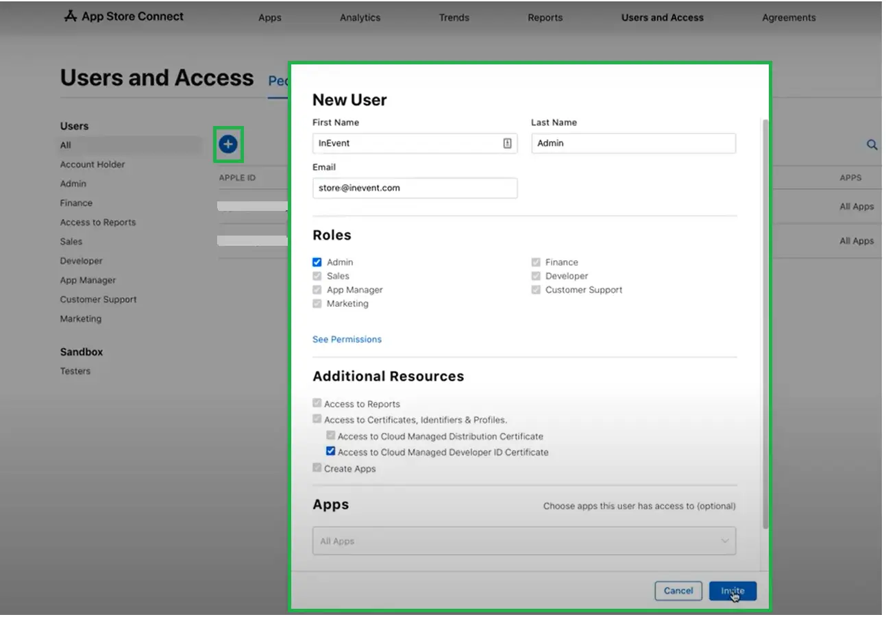 Access to Cloud Manager Developer ID certificate