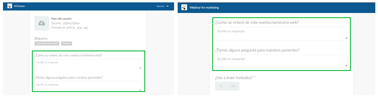 formularios de Compra/Registro:
