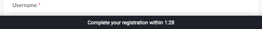 Screenshot showing the purchase/registration time limit indicator