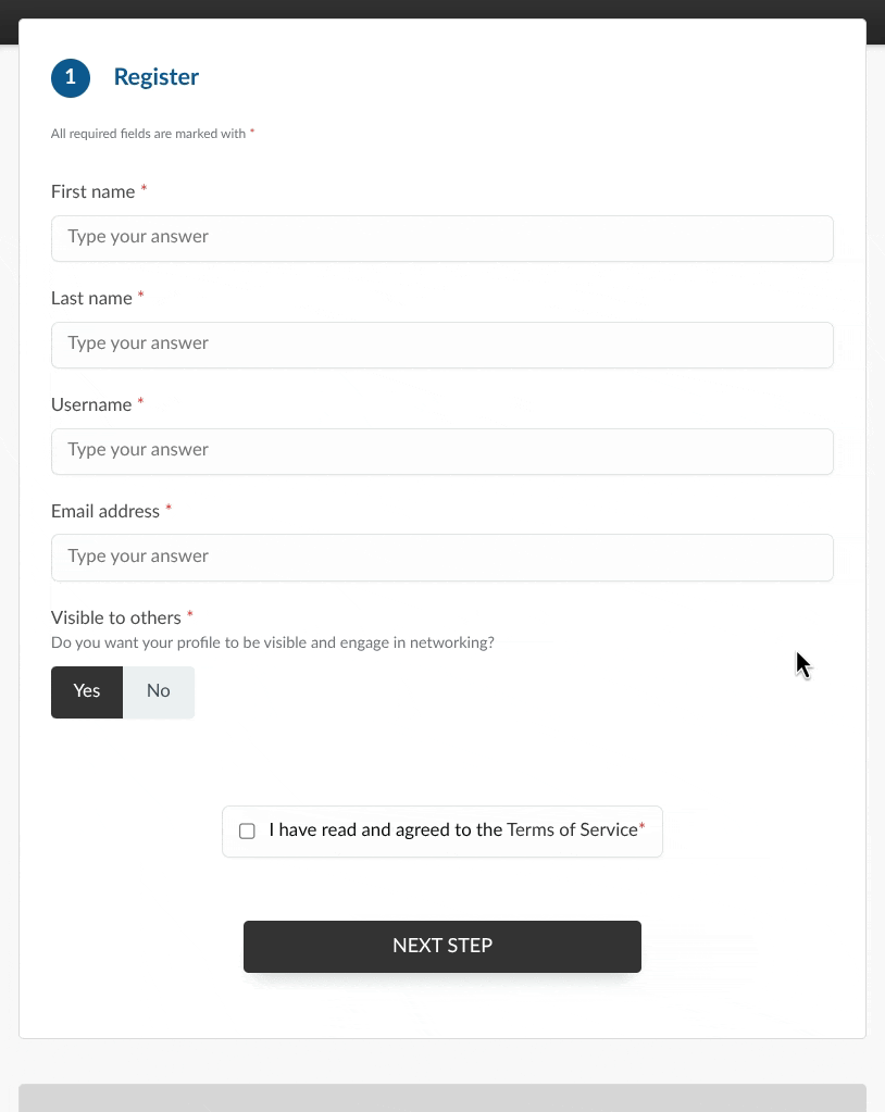 GIF showing the default purchase form behavior when a username is provided