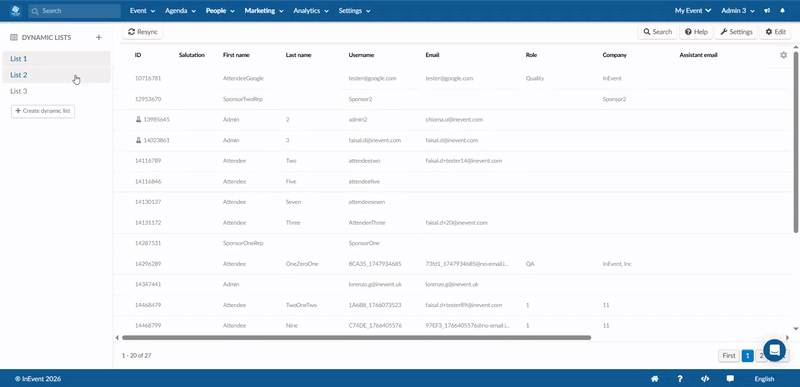 Removing a dynamic list