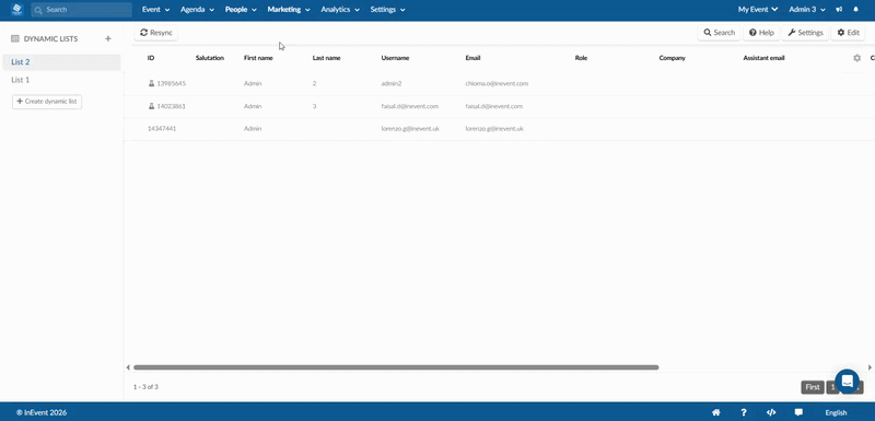 GIF showing the display on the column dashboard and how to control it.