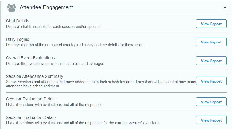 attendee management report