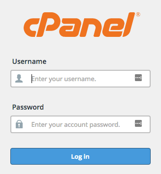 cpanel login screenshot