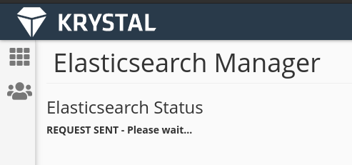 elastic search manager, please wait notice