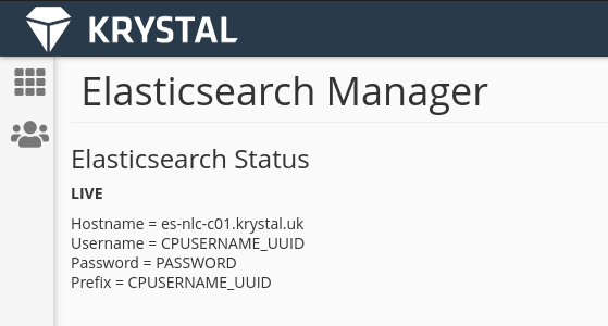 elastic search manager example login details