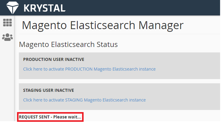 elastic search manager, please wait notice
