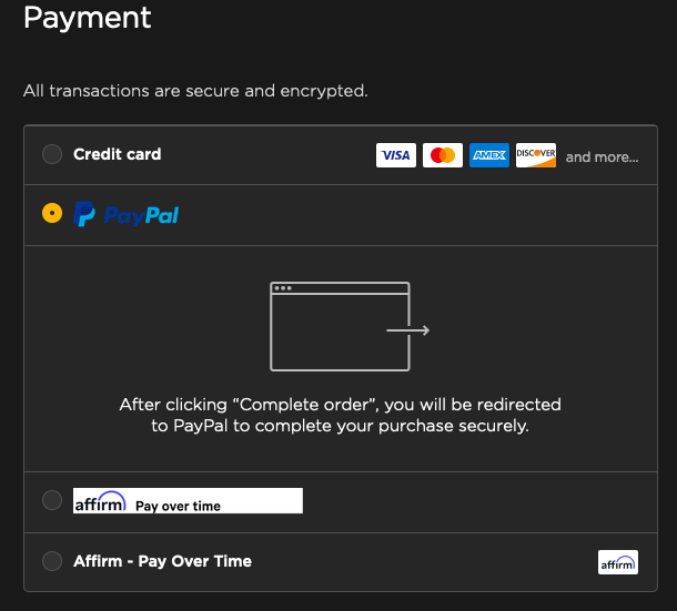 A screenshot of the Paypal box dialogue on the MagMod checkout page