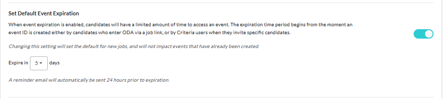 Set Default Event Expiration