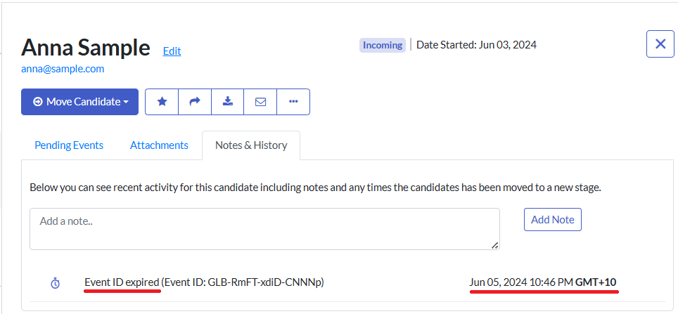 Event Expiration Date