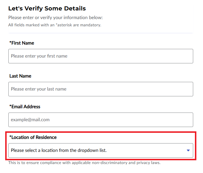 Country (Candidate Location)