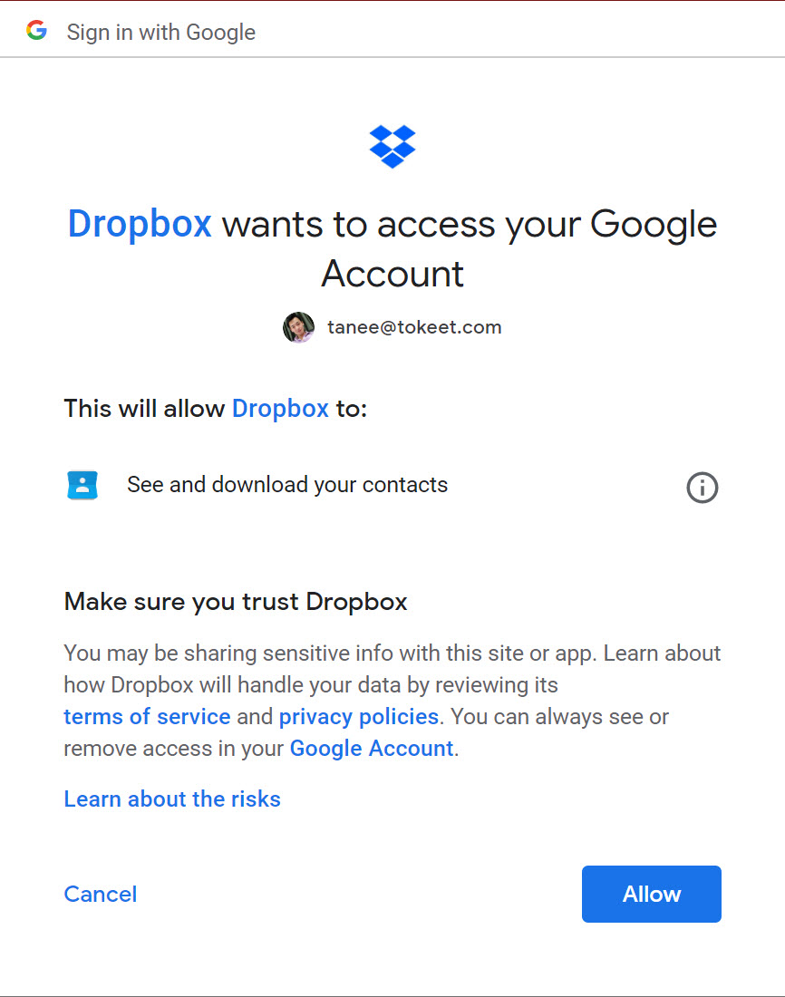 dropbox support email