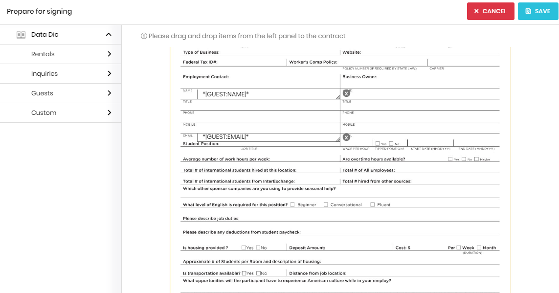 creating a fillable pdf w ith signature