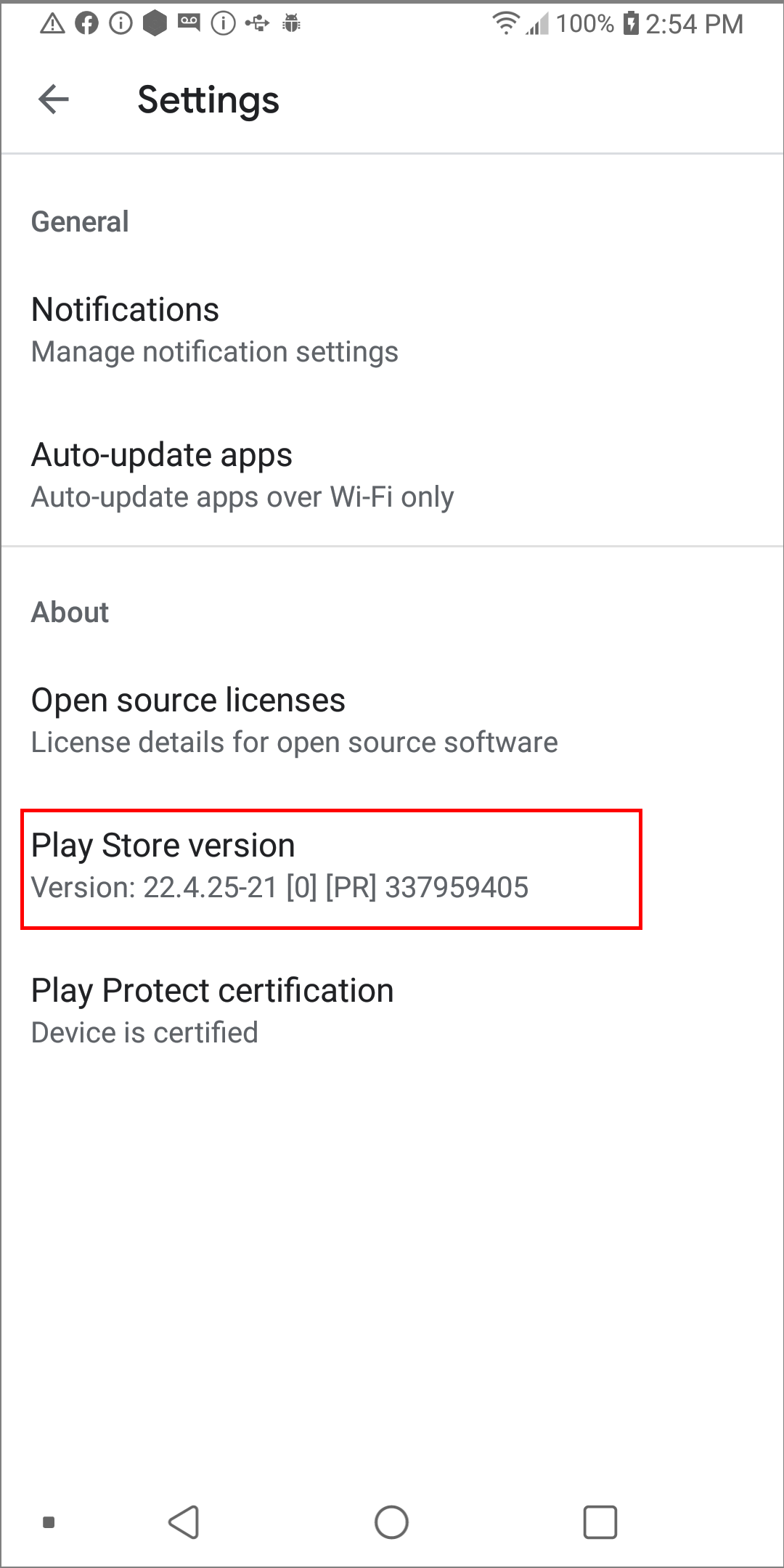 Google Play Store App Settings Menu