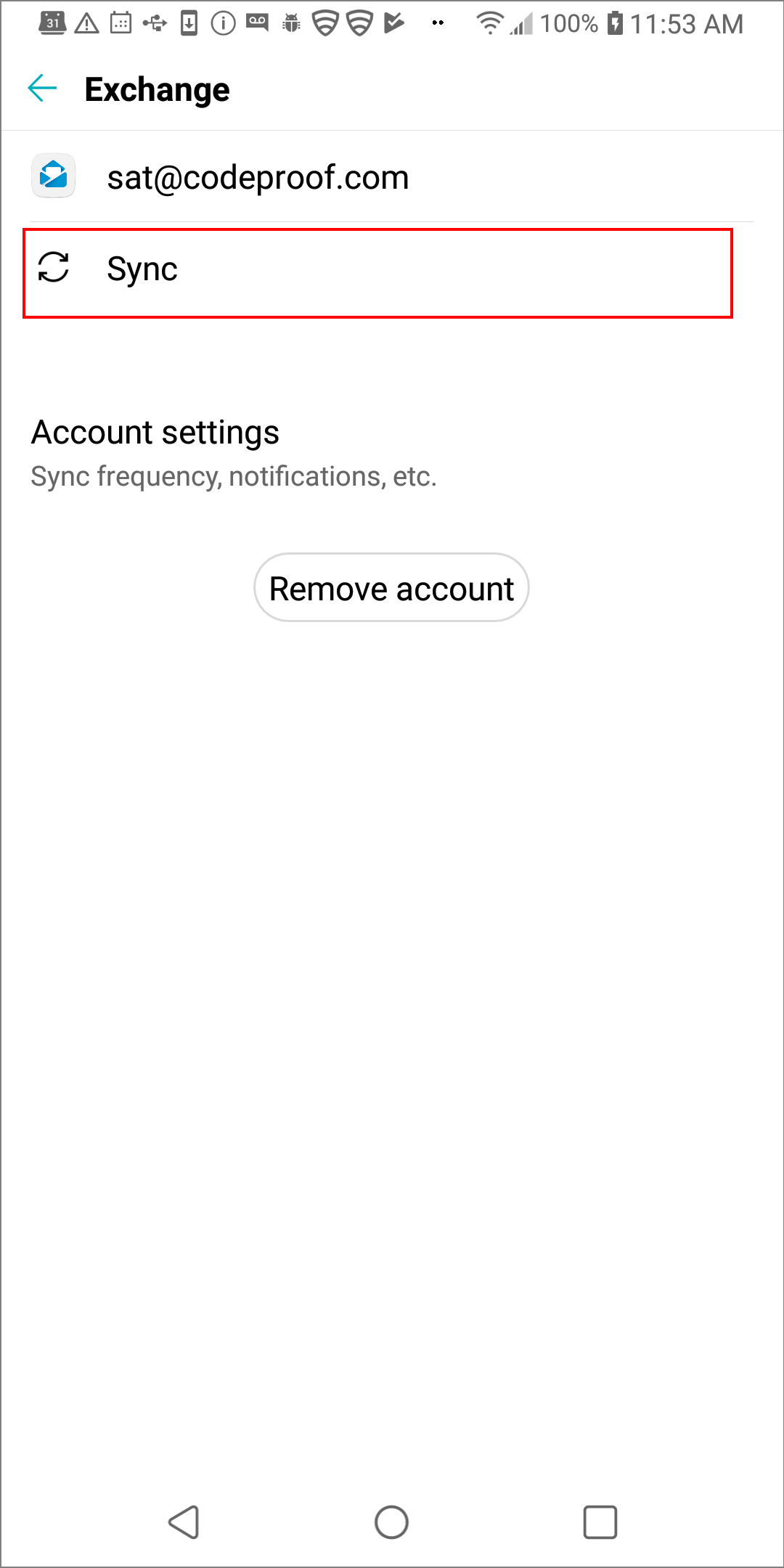 Email Account Settings in Android