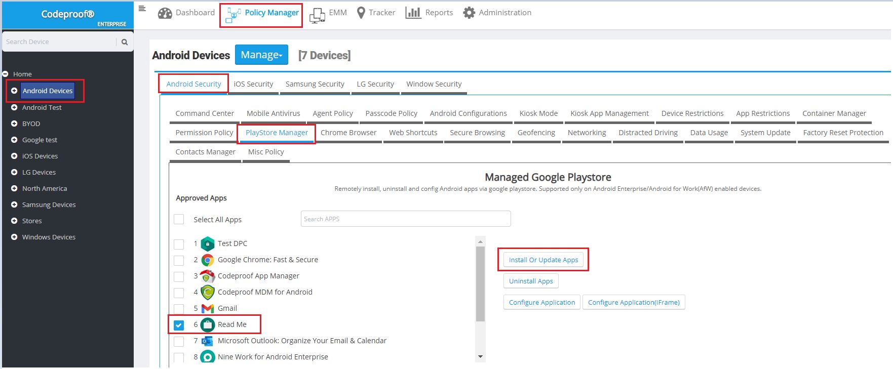 Web App deployment from Playstore manager