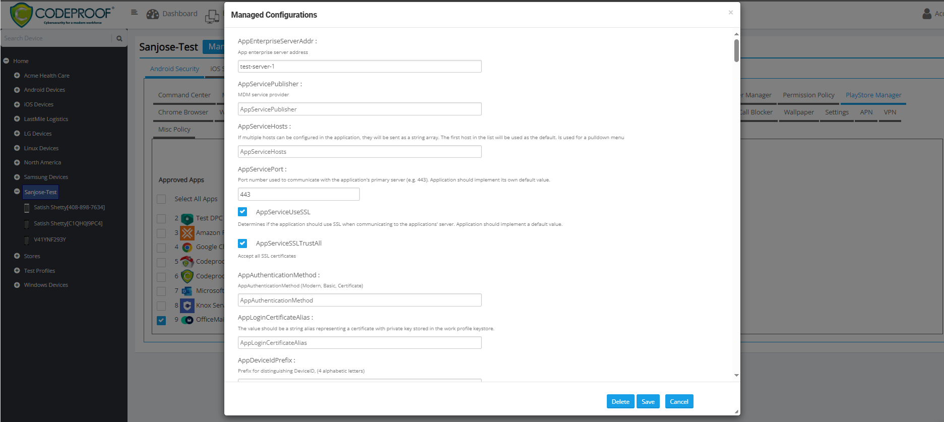 Icewarp Email App Managed Configurations