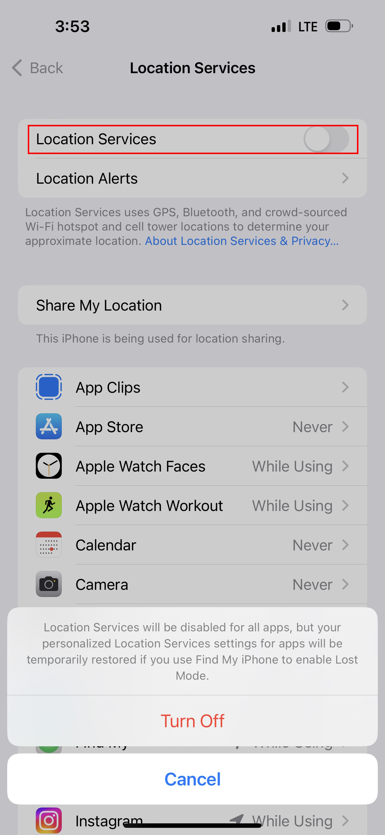 iPhone Location Services