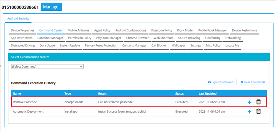 Codeproof MDM Passcode Removal Command