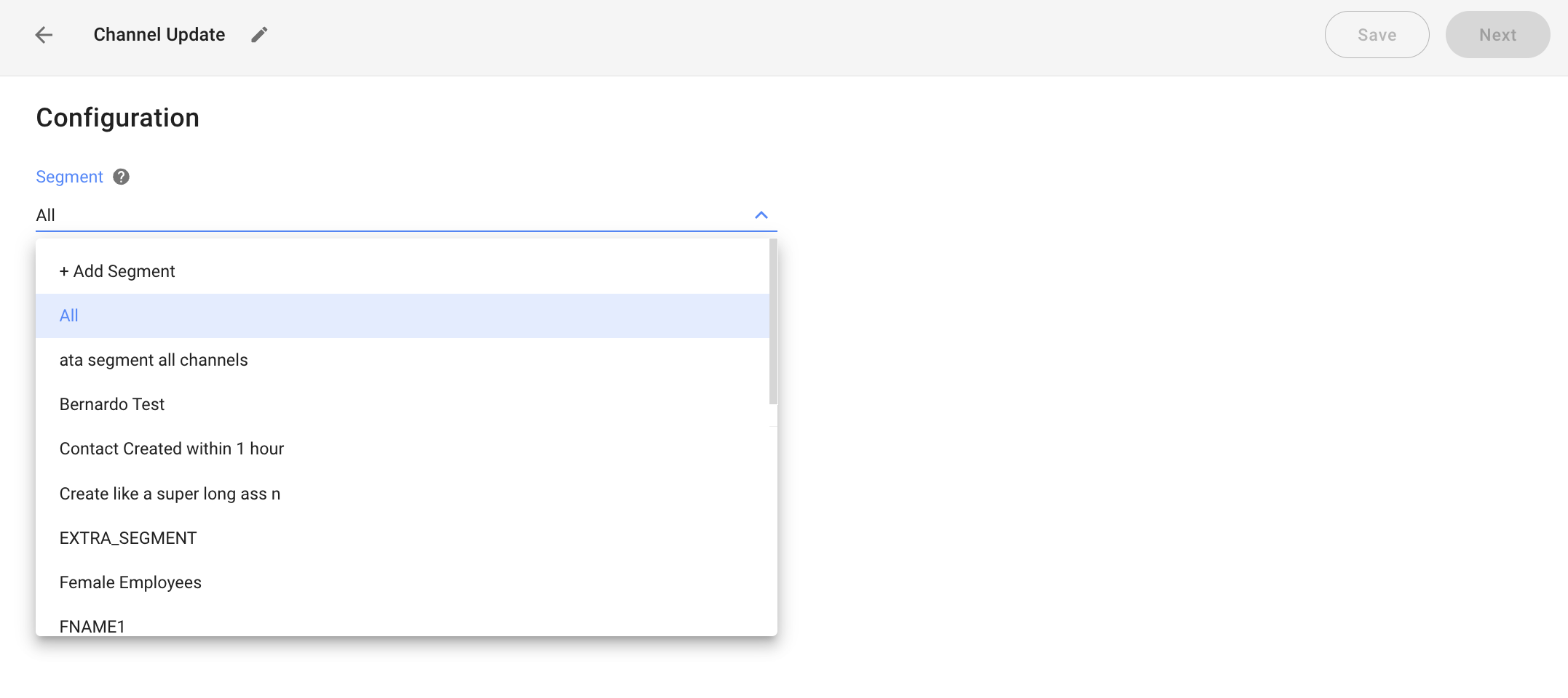 Select Segment