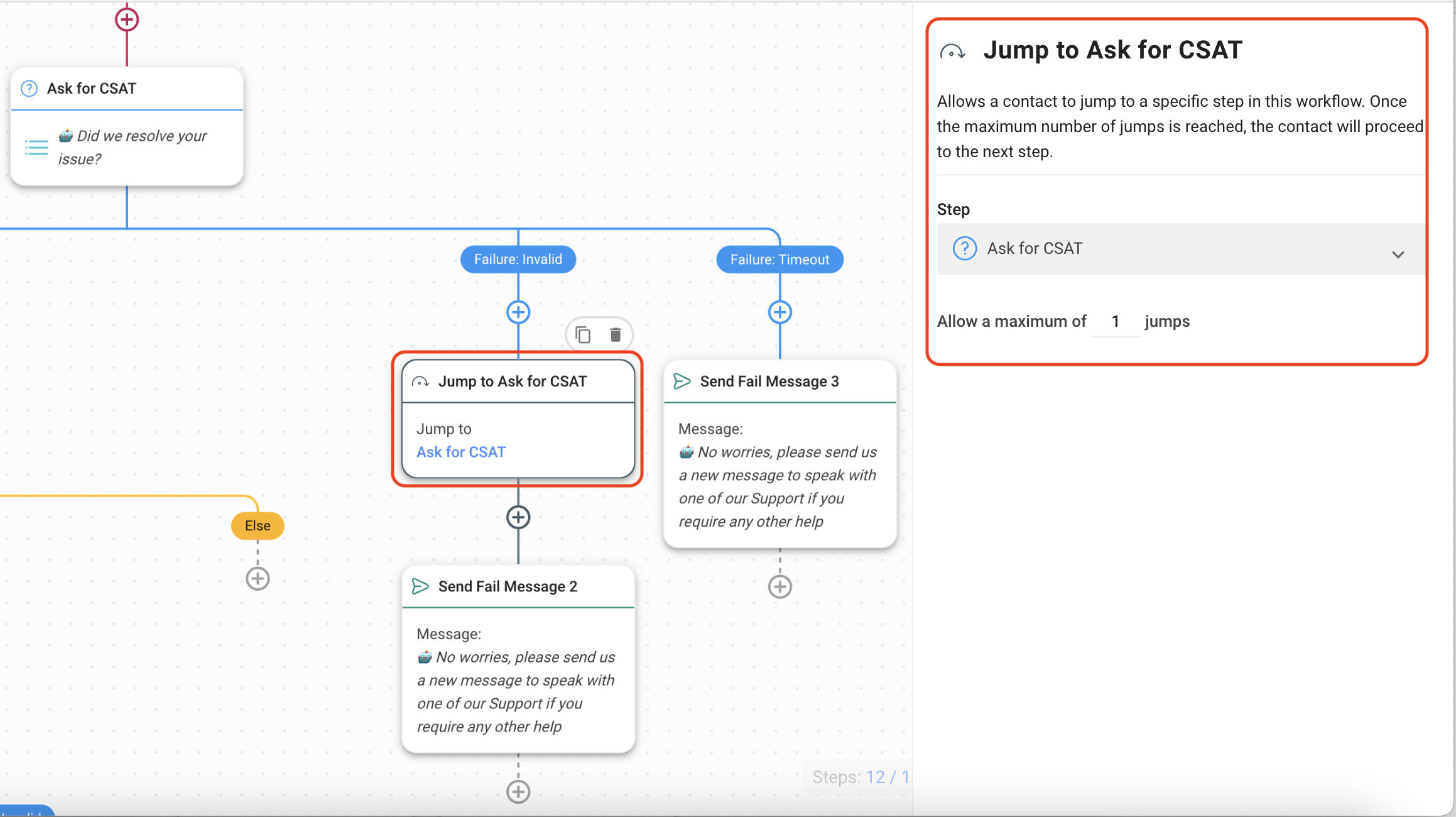 How to handle invalid response to CSAT request