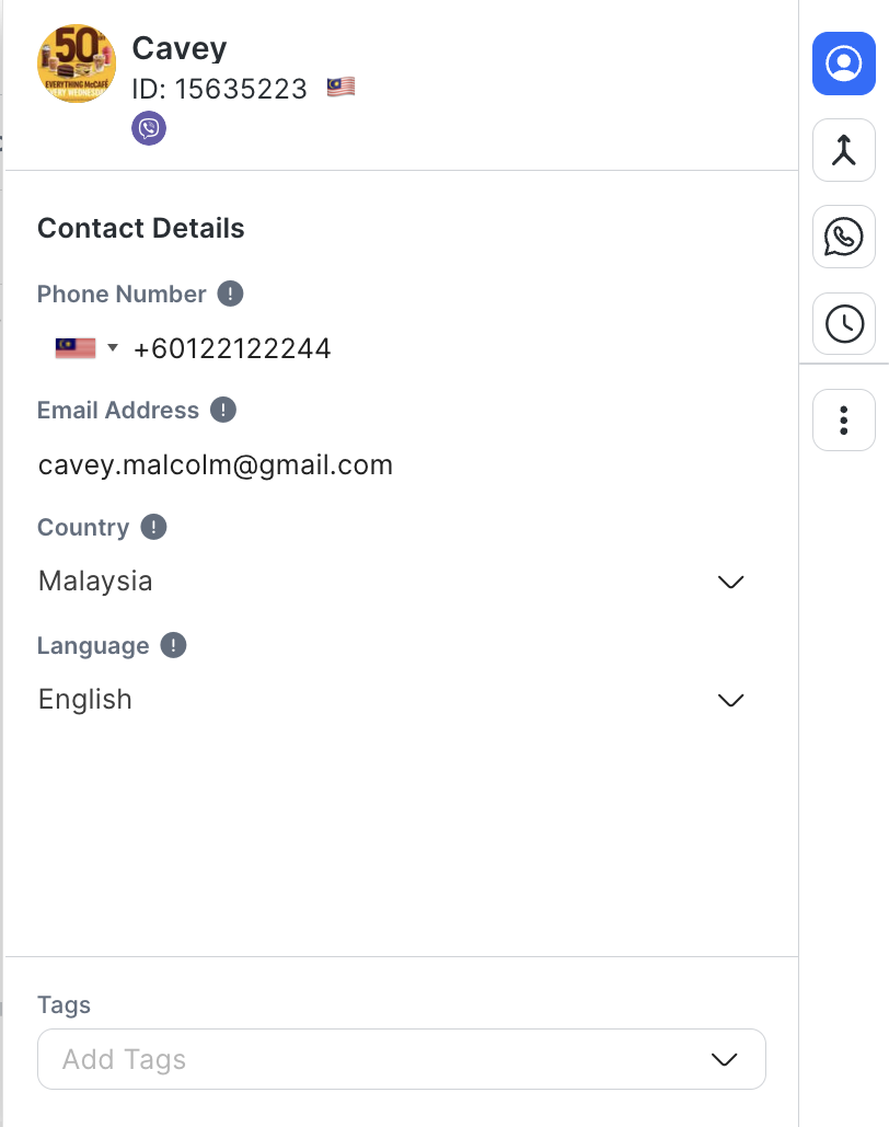 Contact Drawer in Messages Module