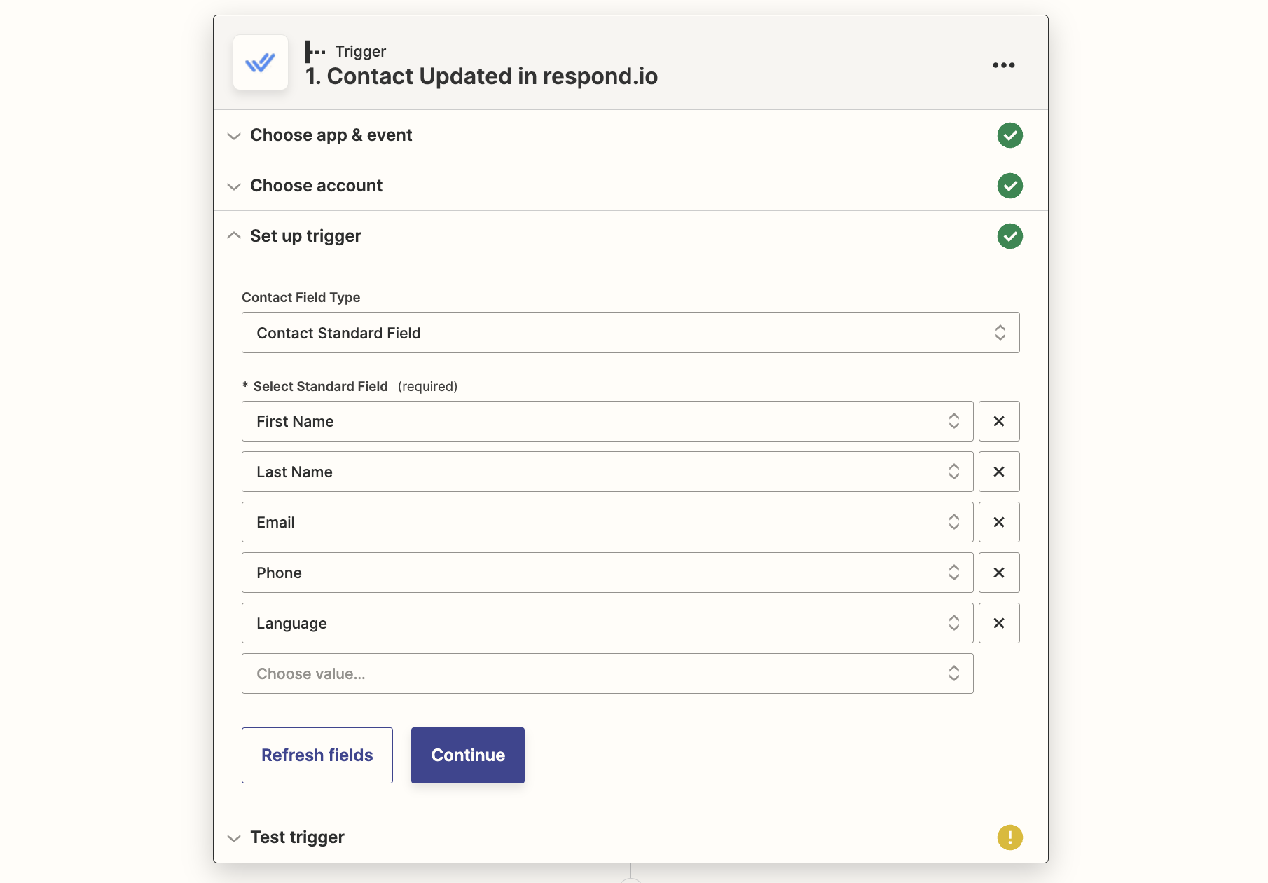 Configure respond trigger