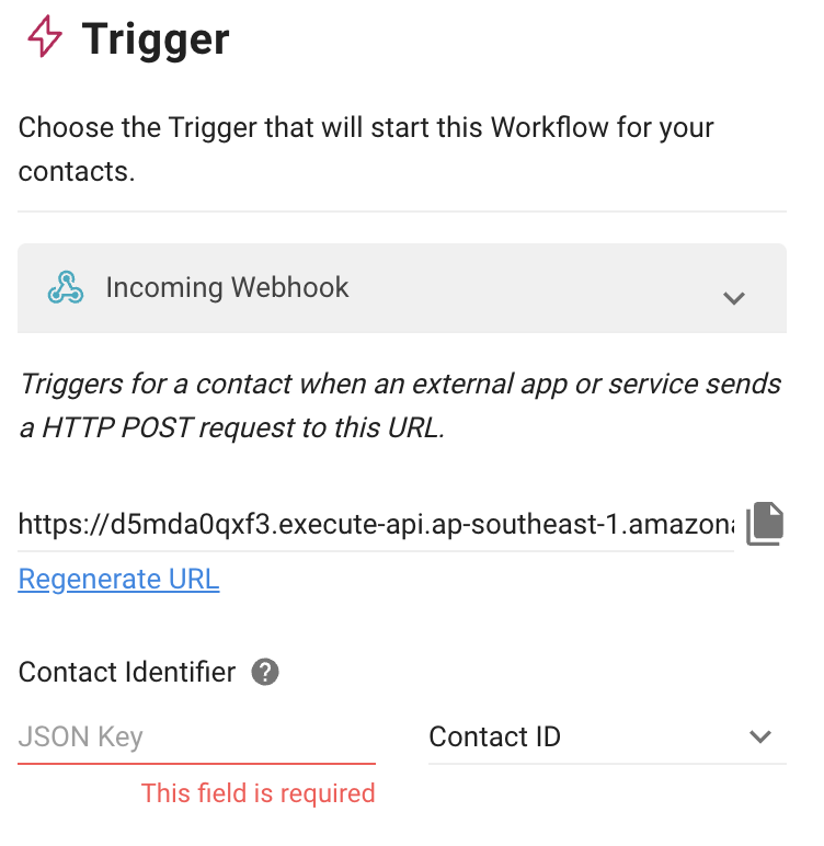 Choose incoming webhook trigger