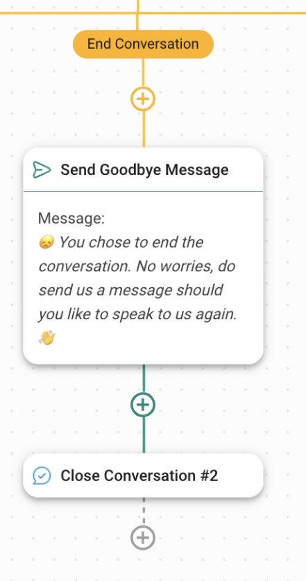 Sending goodbye message
