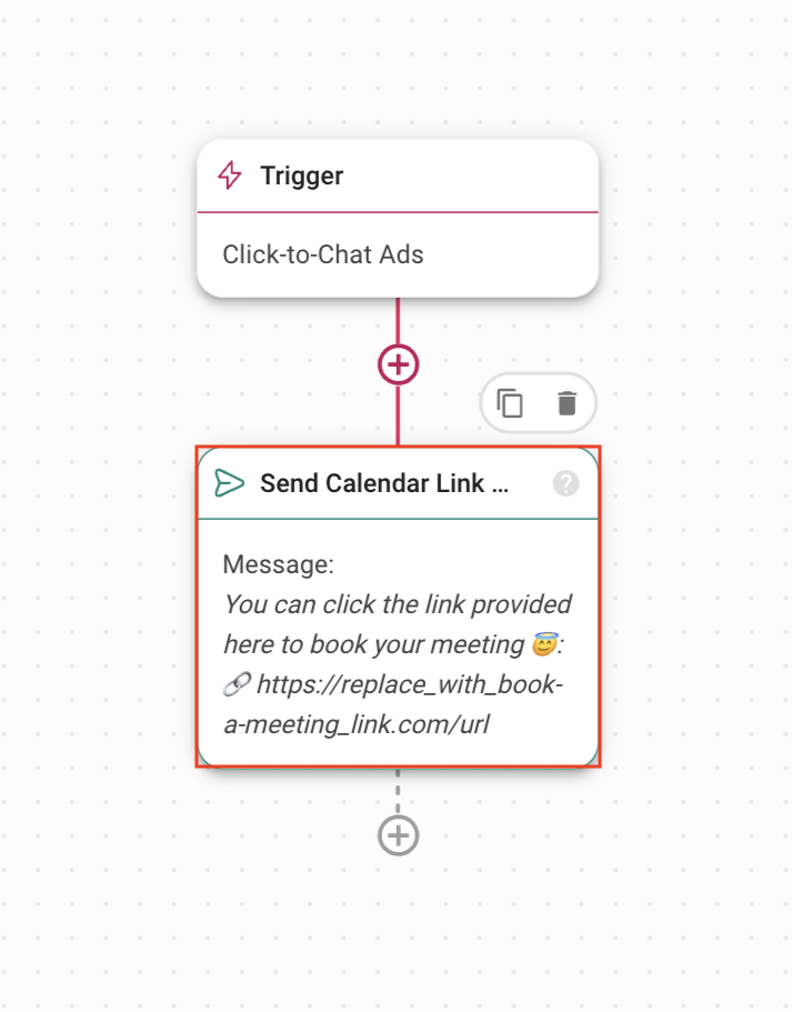 Sending calendar link