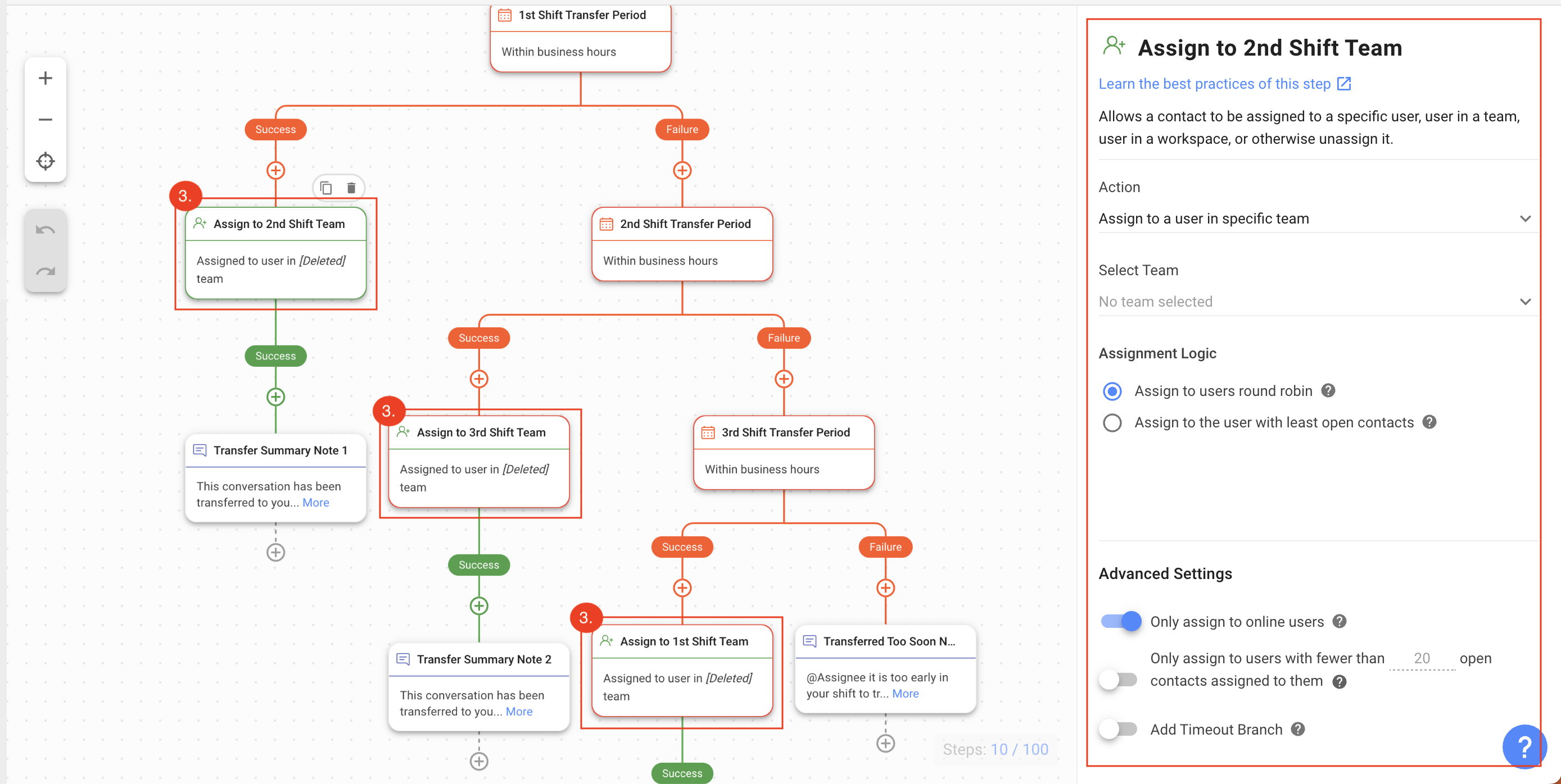 Assign Contacts with open conversations