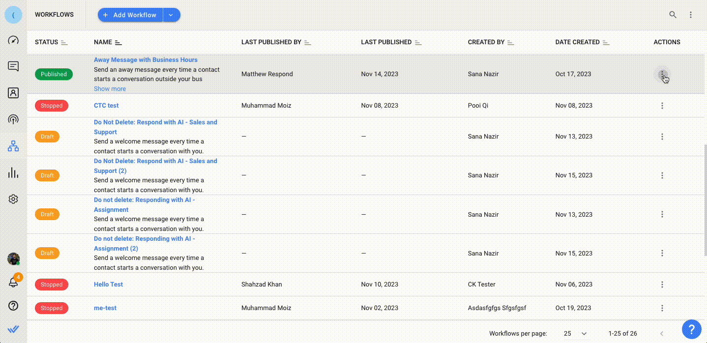 Stop workflow from Workflows module