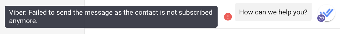 Contact is not subscribed anymore error message