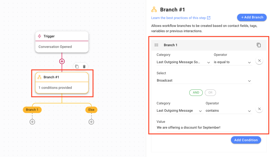 Branch options