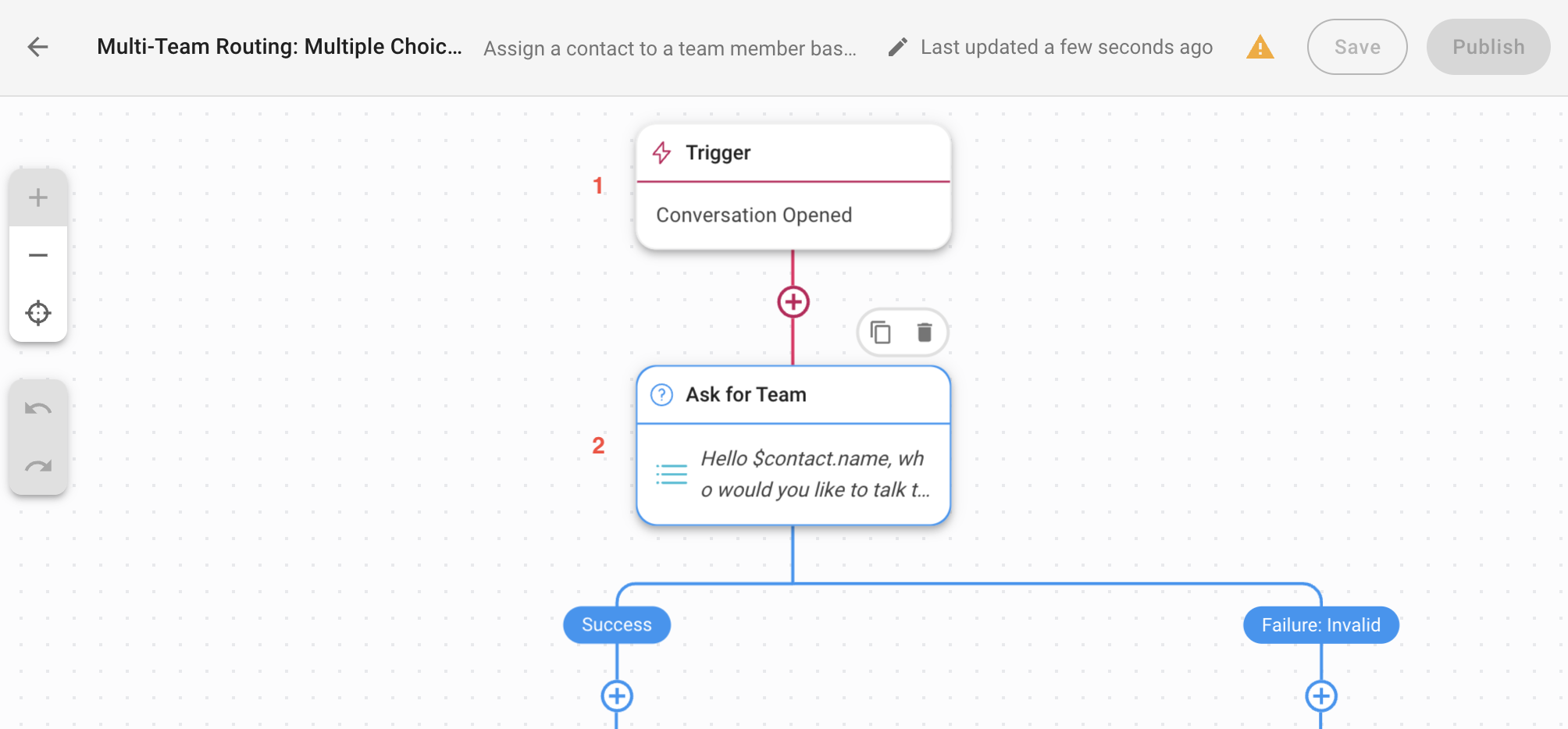 Multi-Team Routing: Multiple Choice Workflow Template