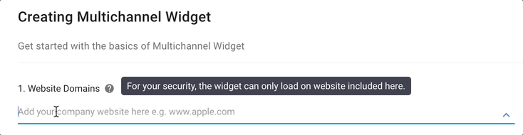 whitelisting a web domain for a multichannel widget
